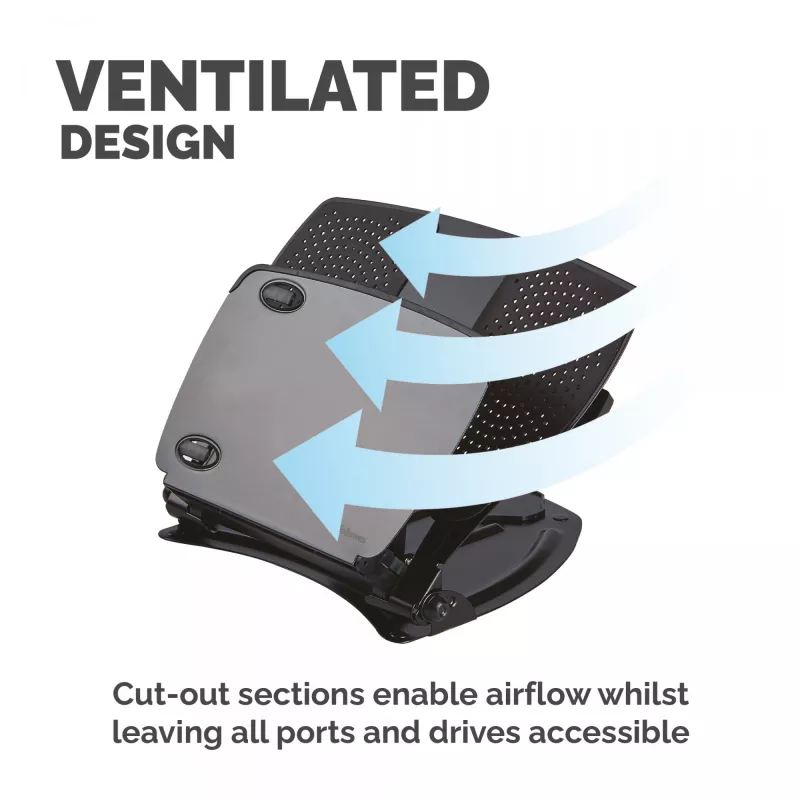 Fellowes Professional Series kannettavan työasema, musta, metalli, 85 - 245 mm, 400 mm, 58 mm, 341 mm