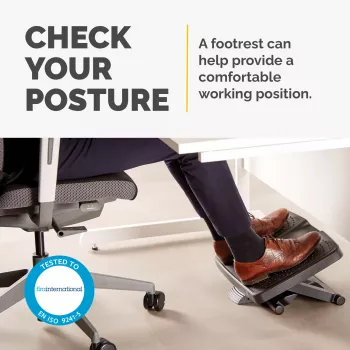 Fellowes jalkatuki työpöydän alle – Professional Series ultimate jalkatuki ergonominen jalkatuki 3 korkeusasennolla ja hierontapinnalla – jalkatukijakkara toimistoon ja kotiin – musta