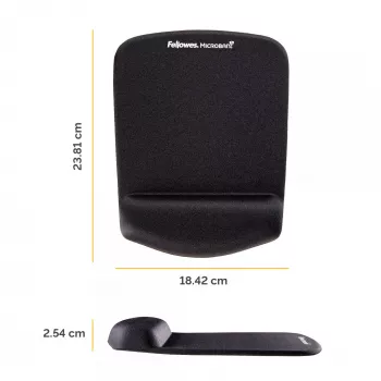 Fellowes hiirimatto rannetuki – PlushTouch hiirimatto liukumattomalla kumipohjalla ja antibakteerisella suojalla – ergonominen hiirimatto tietokoneelle, kannettavalle, kotitoimistolle – musta