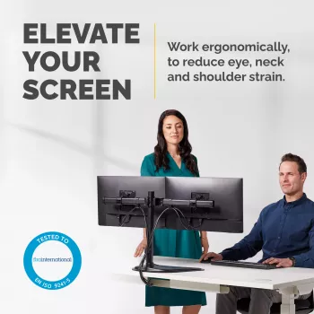 Fellowes Seasa kaksoismonitorivarsi - vapaasti seisova monitoriteline 8 kg:n 27