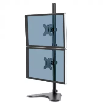 Fellowes Seasa Dual Stacking -näyttövarret - vapaasti seisova näyttöteline 8 kg 32 tuuman näytöille - ergonomisesti säädettävä näyttövarsi - kallistus 45° kääntö 120° pyöritys 360°, VESA 75 x 75/100 x 100 - musta