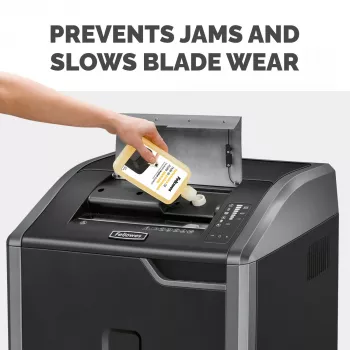 Fellowes Powershred pullon voiteluaine (355 ml), voiteluöljy, 0,355 l, keltainen, 90 mm, 35 mm, 20 mm