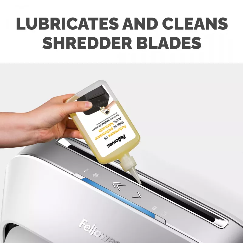Fellowes Powershred pullon voiteluaine (355 ml), voiteluöljy, 0,355 l, keltainen, 90 mm, 35 mm, 20 mm