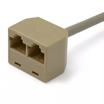 StarTech.com 2–1 RJ45 jakokaapeliadapteri – naaras/uros, 10/100Base-T(X), Cat5e, harmaa, polyvinyylikloridi (PVC), 0,33 m, uros/naaras