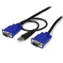 StarTech.com 10 ft ultraohut USB VGA 2-in-1 KVM-kaapeli, 3 m, VGA, musta, USB, USB A + VGA, VGA