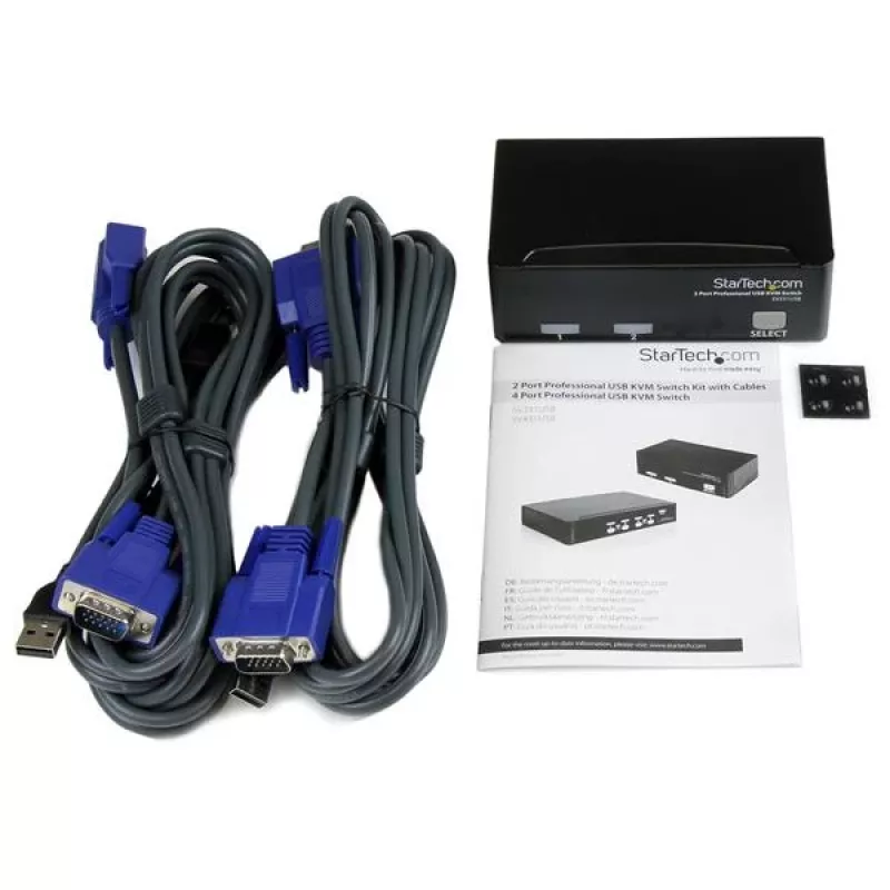 StarTech.com 2 portin ammattimainen USB KVM-kytkinpaketti kaapeleilla