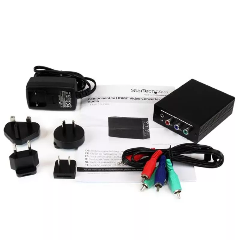 StarTech.com Component - HDMI -videomuunnin äänellä, musta, RoHS, CE, FCC, 1080p, HDMI, 5 V, 80 mm