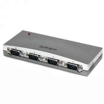 StarTech.com 4-porttinen USB - RS232 -sarja-DB9-sovitinkeskitin, USB, sarja, hopea, muovi, CE, FCC, RoHS, 1 W