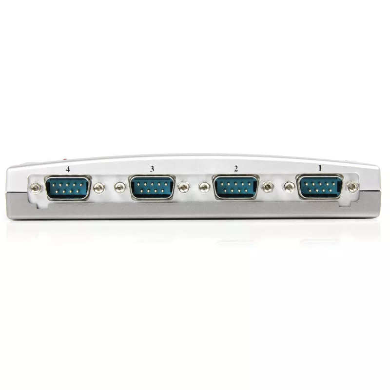 StarTech.com 4-porttinen USB - RS232 -sarja-DB9-sovitinkeskitin, USB, sarja, hopea, muovi, CE, FCC, RoHS, 1 W