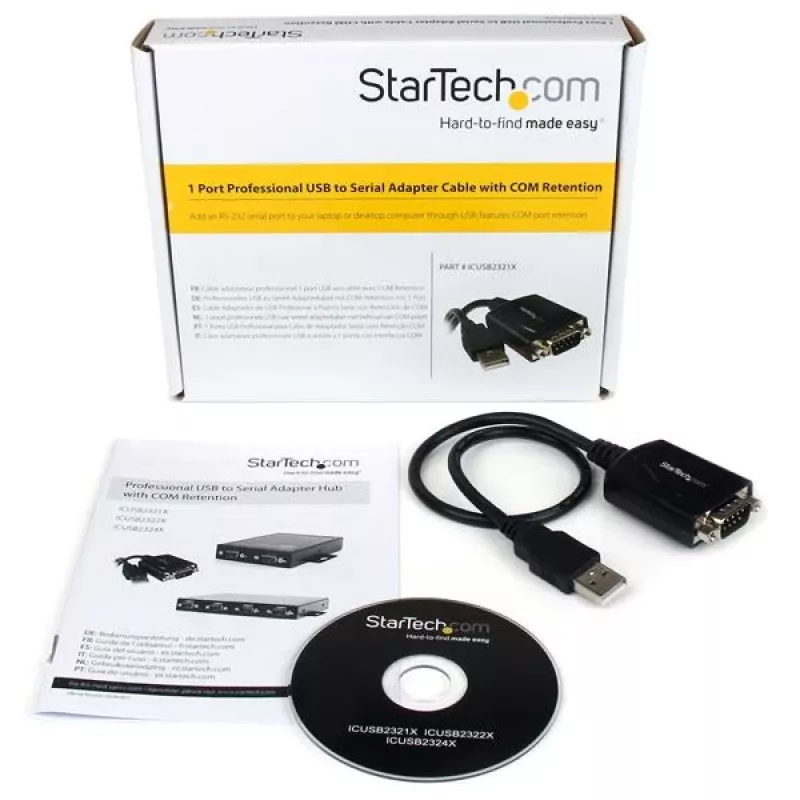 StarTech.com 1,8 m 1-porttinen ammattimainen USB - sarja -sovitinkaapeli COM-pidätyksellä, USB - RS232 -sovitin - TAA