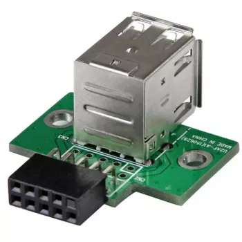 StarTech.com 2-porttinen USB-emolevyn liitinsovitin, IDC, USB 2.0, musta, vihreä, ruostumaton teräs, 20 mm, 125 mm, 230 mm