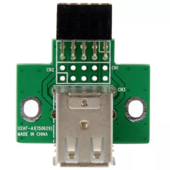 StarTech.com 2-porttinen USB-emolevyn liitinsovitin, IDC, USB 2.0, musta, vihreä, ruostumaton teräs, 20 mm, 125 mm, 230 mm