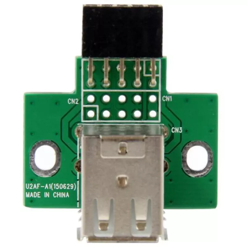 StarTech.com 2-porttinen USB-emolevyn liitinsovitin, IDC, USB 2.0, musta, vihreä, ruostumaton teräs, 20 mm, 125 mm, 230 mm