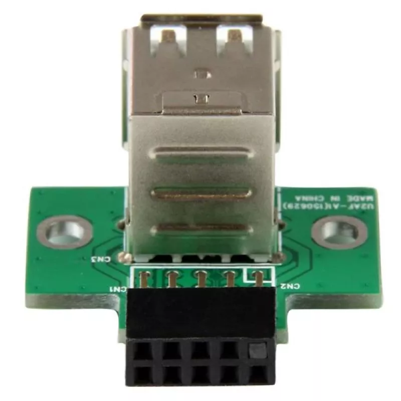 StarTech.com 2-porttinen USB-emolevyn liitinsovitin, IDC, USB 2.0, musta, vihreä, ruostumaton teräs, 20 mm, 125 mm, 230 mm