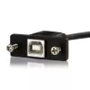 StarTech.com 1 ft paneeliasennettava USB-kaapeli B - B – naaras/uros, 0,3 m, USB B, USB B, USB 2.0, 0,48 Gbit/s, musta