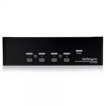 StarTech.com 4-porttinen Dual-DVI-USB-KVM-kytkin äänellä ja USB 2.0 -keskittimellä