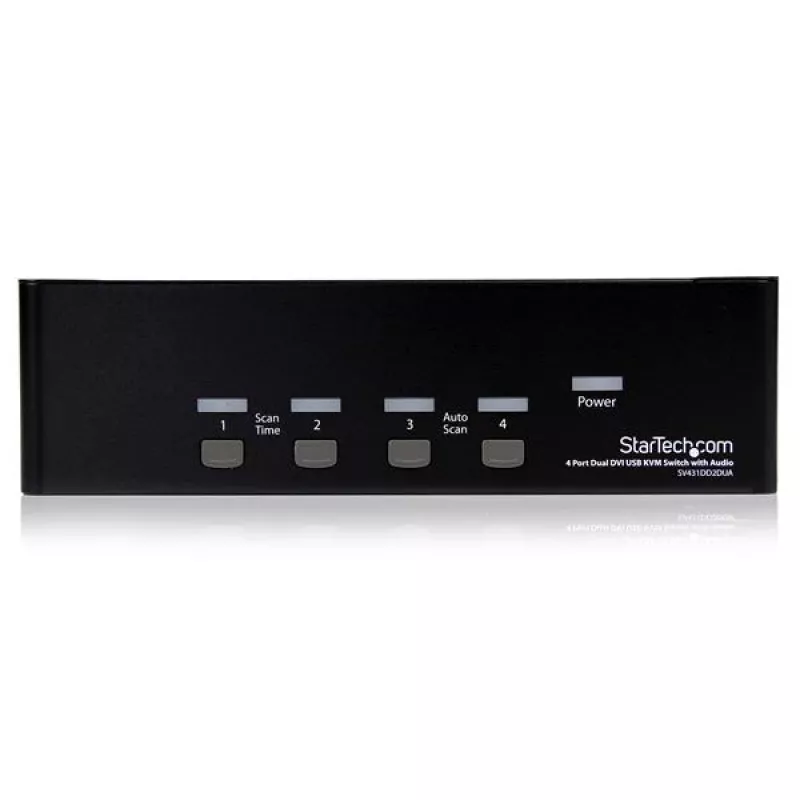 StarTech.com 4-porttinen Dual-DVI-USB-KVM-kytkin äänellä ja USB 2.0 -keskittimellä