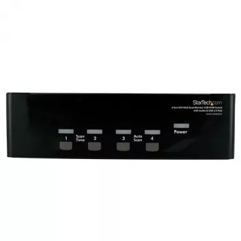 StarTech.com 4-porttinen DVI VGA Dual-Monitor KVM -kytkin USB:llä, äänellä ja USB 2.0 -keskittimellä