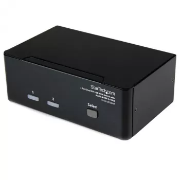 StarTech.com 2-porttinen Dual-DVI-USB-KVM-kytkin äänellä ja USB 2.0 -keskittimellä