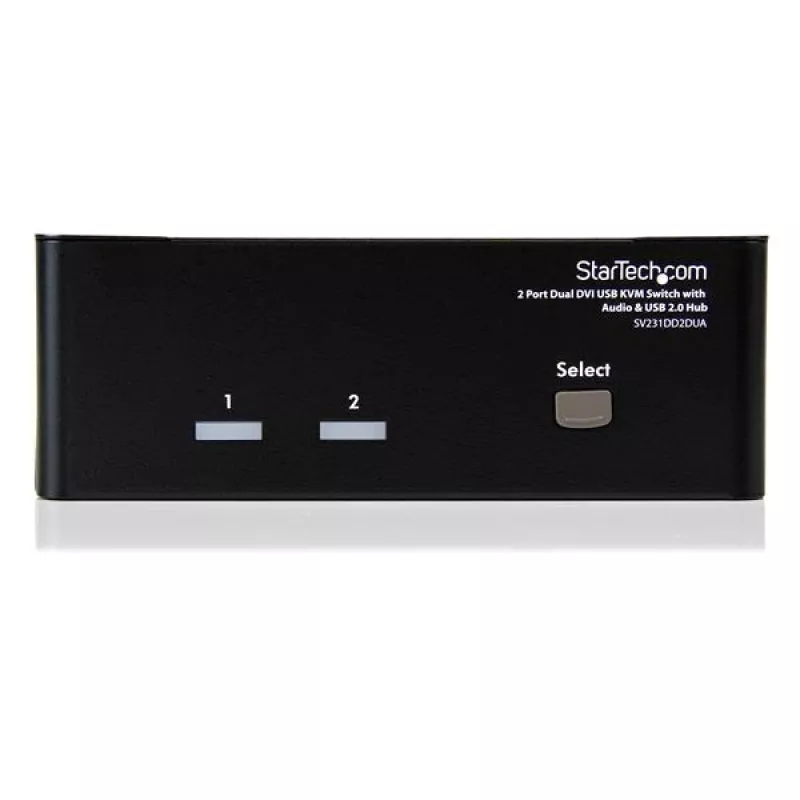 StarTech.com 2-porttinen Dual-DVI-USB-KVM-kytkin äänellä ja USB 2.0 -keskittimellä