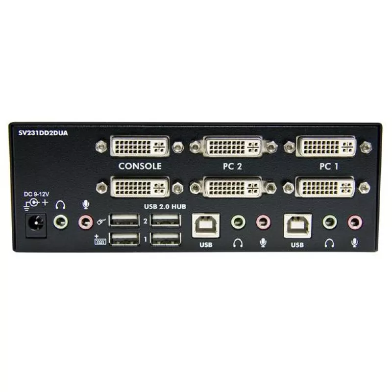 StarTech.com 2-porttinen Dual-DVI-USB-KVM-kytkin äänellä ja USB 2.0 -keskittimellä