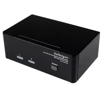 StarTech.com 2-porttinen DVI VGA Dual Monitor KVM -kytkin USB:llä, äänellä ja USB 2.0 -keskittimellä