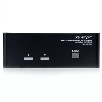 StarTech.com 2-porttinen DVI VGA Dual Monitor KVM -kytkin USB:llä, äänellä ja USB 2.0 -keskittimellä