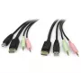 StarTech.com 6ft 4-in-1 USB DisplayPort KVM-kytkin kaapeli äänellä ja mikrofonilla