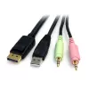 StarTech.com 6ft 4-in-1 USB DisplayPort KVM-kytkin kaapeli äänellä ja mikrofonilla