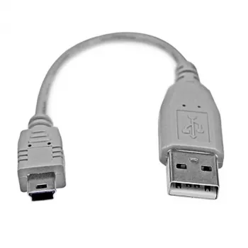 StarTech.com 15 cm Mini-USB-2.0-kaapeli – A - Mini-B, 0,152 m, USB A, Mini-USB B, USB 2.0, uros/uros, harmaa