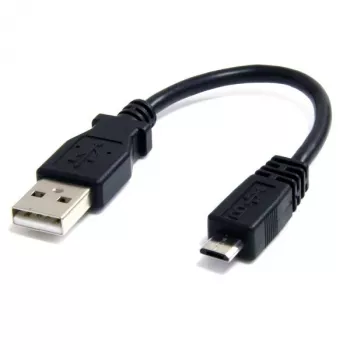 StarTech.com 15 cm Micro-USB-kaapeli - A - Micro B, 0,1524 m, USB A, Micro-USB B, uros/uros, 0,48 Gbit/s, musta