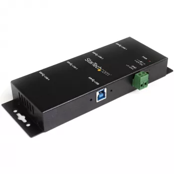 StarTech.com 4 portin teollinen USB 3.0 -keskitin ESD-suojalla~4 portin USB 3.0 -keskitin - 5Gbps - metalli teollisuus USB-A-keskitin - seinä- tai pöytäasennus USB-datakeskitin - TAA-yhteensopiva USB-laajennuskeskitin