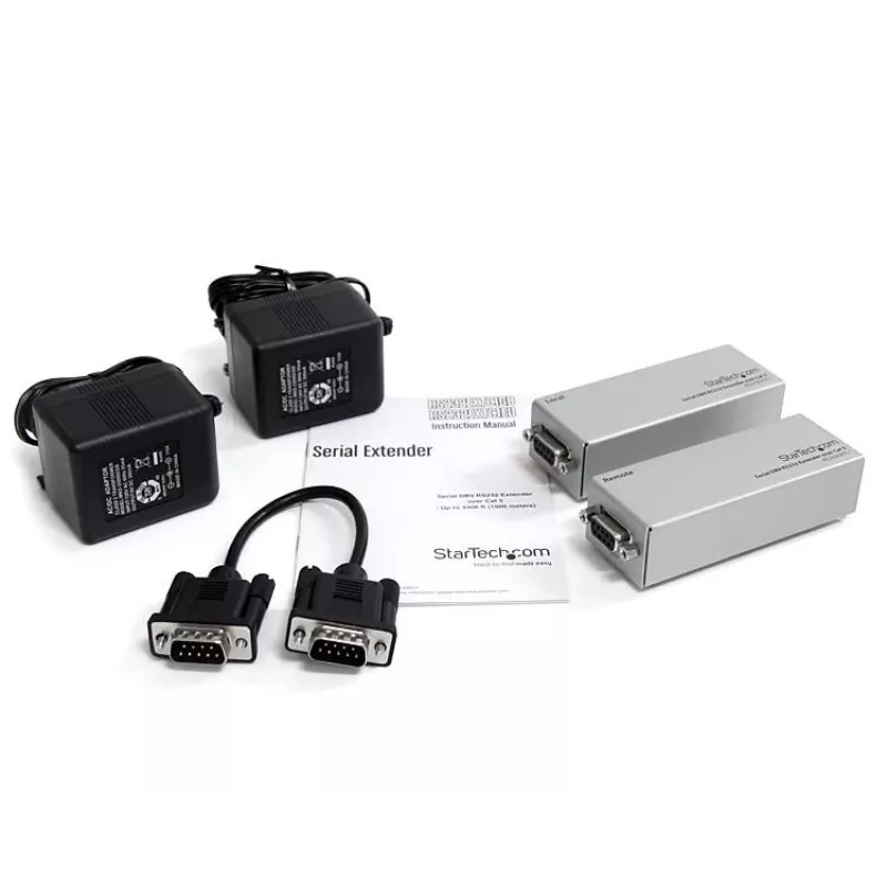StarTech.com RS232-sarja Cat5-jatkojohtimella, 1 km (3300 ft) kantama, Plug & Play, ei ohjelmistoa, DB9-sarjalaajennus - TAA