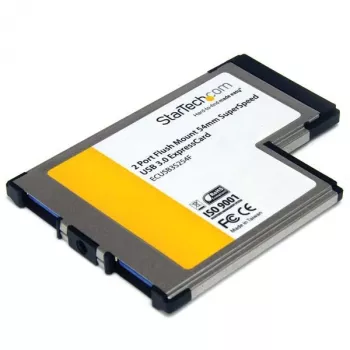 StarTech.com 2 portin upotettava ExpressCard 54mm SuperSpeed USB 3.0 -korttiadapteri UASP-tuella