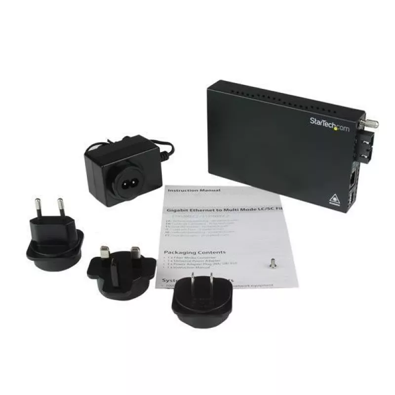StarTech.com Gigabit Ethernet monimuotokuitu -mediakonvertteri SC 550m - 1000 Mbit/s