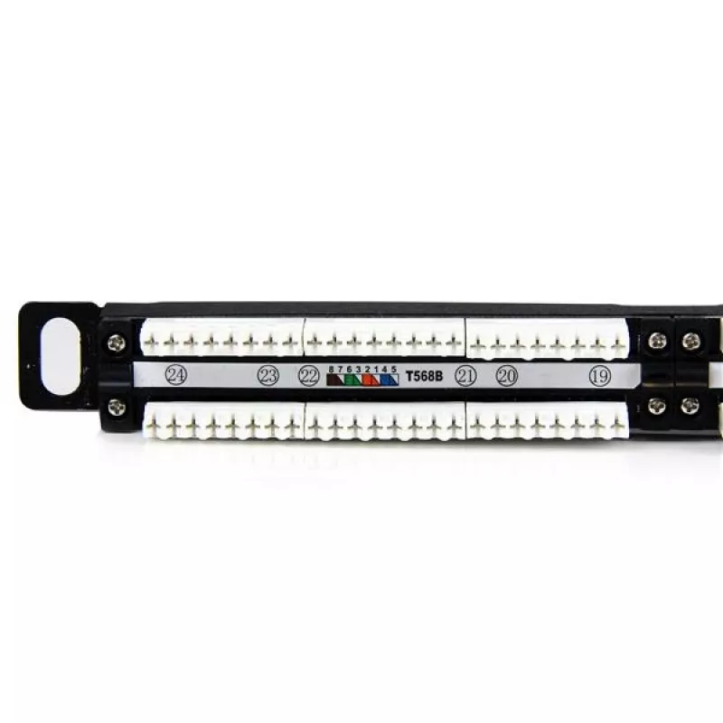 StarTech.com 24-porttinen 0.5U Cat5e -patch-paneeli – RJ45 Ethernet Rackmount Cat 5e 110 -patch-paneeli