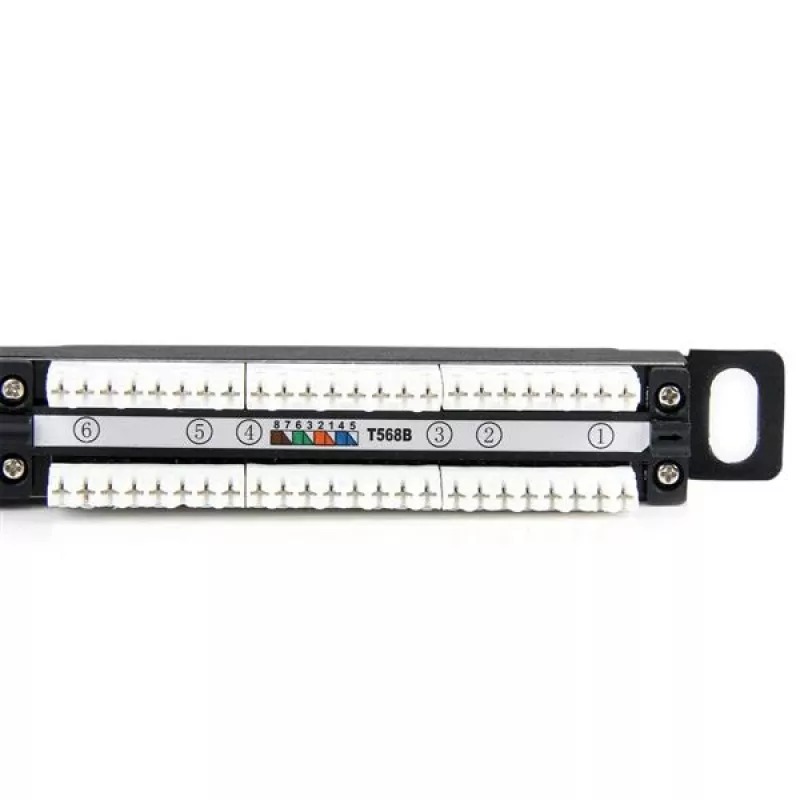 StarTech.com 24-porttinen 0.5U Cat5e -patch-paneeli – RJ45 Ethernet Rackmount Cat 5e 110 -patch-paneeli