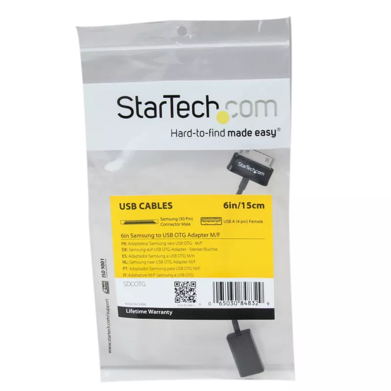 StarTech.com USB OTG -adapterikaapeli Samsung Galaxy Tabille, 0,1524 m, Samsung 30p, USB A, musta, uros, naaras