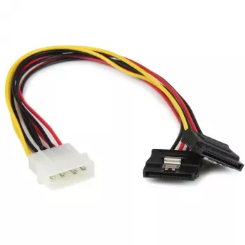 StarTech.com 30,5 cm LP4 - 2x lukittuva SATA -virtakaapelin Y-haaroitinadapteri – 4-pin LP4 - kahteen SATA