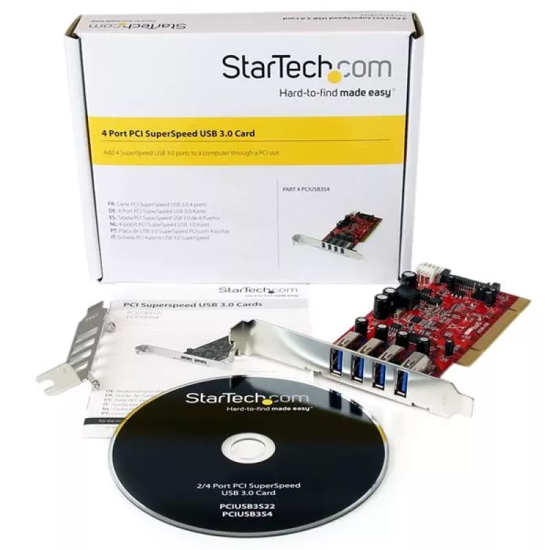 StarTech.com 4-porttinen PCI USB 3.0 -adapterikortti SATA/SP4-virtaliitännällä