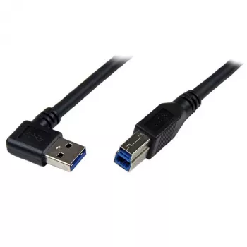 StarTech.com 1 m musta SuperSpeed USB 3.0 -kaapeli – kulmikas A - B – uros/uros