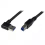 StarTech.com 1 m musta SuperSpeed USB 3.0 -kaapeli – kulmikas A - B – uros/uros