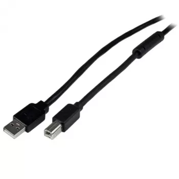 StarTech.com 20 m aktiivinen USB 2.0 A - B -kaapeli, pitkä USB-kaapeli, USB-tulostinkaapeli, 1x USB A (uros), 1x USB B (uros), musta