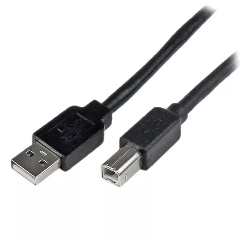 StarTech.com 20 m aktiivinen USB 2.0 A - B -kaapeli, pitkä USB-kaapeli, USB-tulostinkaapeli, 1x USB A (uros), 1x USB B (uros), musta
