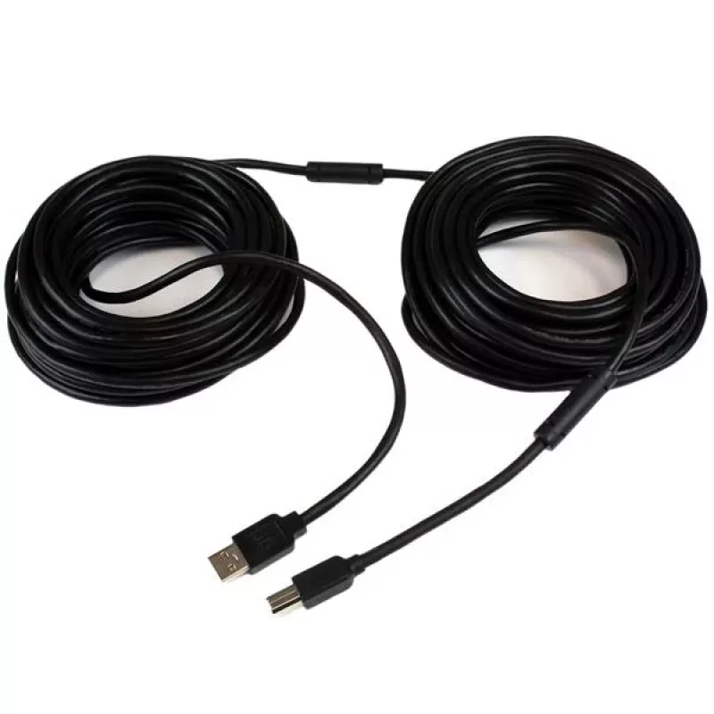 StarTech.com 20 m aktiivinen USB 2.0 A - B -kaapeli, pitkä USB-kaapeli, USB-tulostinkaapeli, 1x USB A (uros), 1x USB B (uros), musta