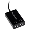 StarTech.com musta ohut Mini-jakki-kuulokehaarottaja-adapterikaapeli – 3,5 mm uros - 2x 3,5 mm naaras