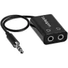 StarTech.com musta ohut Mini-jakki-kuulokehaarottaja-adapterikaapeli – 3,5 mm uros - 2x 3,5 mm naaras