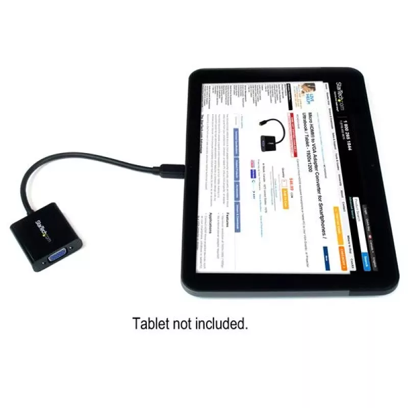 StarTech.com Micro HDMI - VGA -adapterimuunnin älypuhelimille / ultrabookille / tabletille – 1920x1080