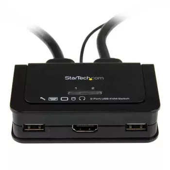 StarTech.com 2-porttinen USB HDMI -kaapeli-KVM-kytkin äänellä ja kaukosäätimellä – USB-virralla toimiva
