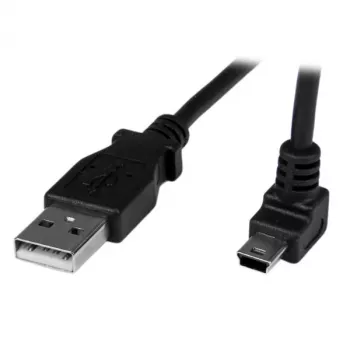StarTech.com 1 m Mini-USB-kaapeli – A - ylöspäin kulmikas Mini-B, 1 m, USB A, Mini-USB B, USB 2.0, uros/uros, musta